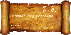 Draskóczy Hajnalka névjegykártya